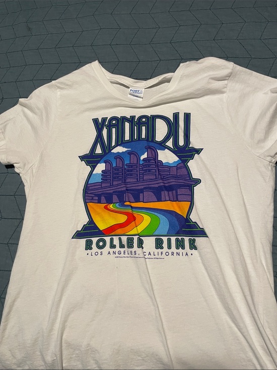 Port and Company Tops - White Xanadu Roller Rink Graphic Tee retro vintage size L